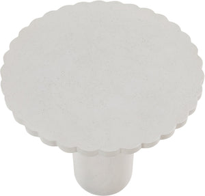 Meridian Furniture Petalia Art Deco Concrete Counter Height Table for Indoor Outdoor Dining and Entertaining Cream 77033Cream-T