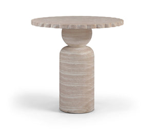 Meridian Furniture Petalia Art Deco Concrete Counter Height Table for Indoor Outdoor Dining and Entertaining Travertine 77033Travertine-T