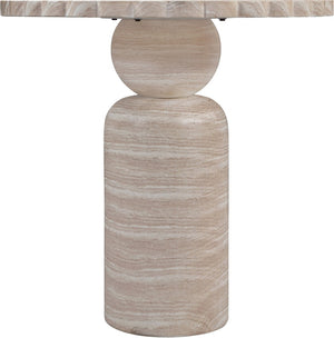 Meridian Furniture Petalia Art Deco Concrete Counter Height Table for Indoor Outdoor Dining and Entertaining Travertine 77033Travertine-T