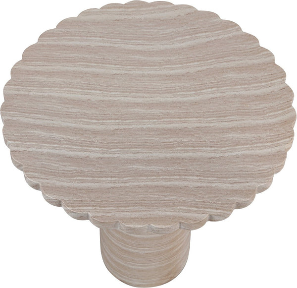 Meridian Furniture Petalia Art Deco Concrete Counter Height Table for Indoor Outdoor Dining and Entertaining Travertine 77033Travertine-T