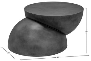 Meridian Furniture Boulder Sculptural Iron Coffee Table with Antique Finish for Modern Eclectic Living Rooms Black 77034Black-CT