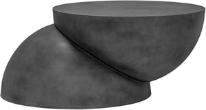 Meridian Furniture Boulder Sculptural Iron Coffee Table with Antique Finish for Modern Eclectic Living Rooms Black 77034Black-CT