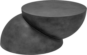 Meridian Furniture Boulder Sculptural Iron Coffee Table with Antique Finish for Modern Eclectic Living Rooms Black 77034Black-CT