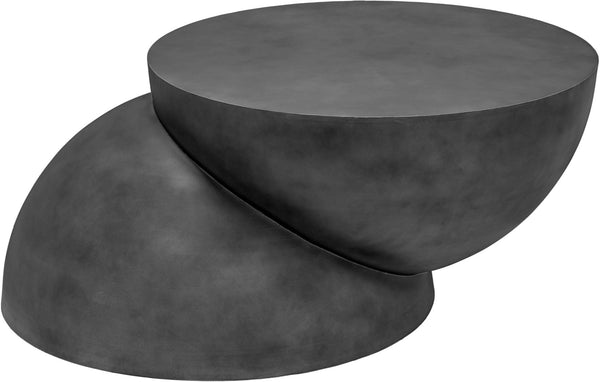 Meridian Furniture Boulder Sculptural Iron Coffee Table with Antique Finish for Modern Eclectic Living Rooms Black 77034Black-CT