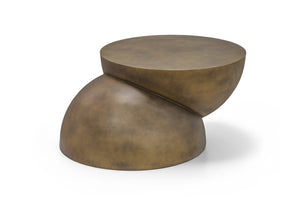 Meridian Furniture Boulder Sculptural Iron Coffee Table with Antique Finish for Modern Eclectic Living Rooms Gold 77034Gold-CT