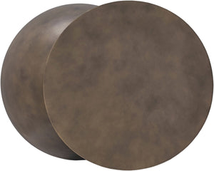 Meridian Furniture Boulder Sculptural Iron Coffee Table with Antique Finish for Modern Eclectic Living Rooms Gold 77034Gold-CT