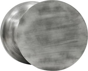 Meridian Furniture Boulder Sculptural Iron Coffee Table with Antique Finish for Modern Eclectic Living Rooms Silver 77034Silver-CT