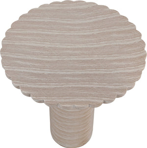 Meridian Furniture Petalia Art Deco Concrete Outdoor Bar Table with Sculpted Stone Finish for Patio Entertaining Travertine 77035Travertine-T