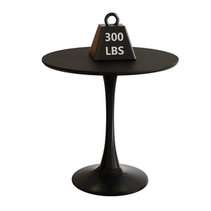 English Elm 31.5" Round Black Mdf Dining Table Tulip Pedestal Base Mid-century Modern Small Spaces W3732P434886