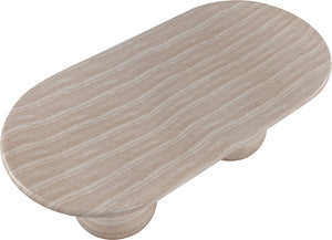 Meridian Furniture Navo Sculptural Concrete Dining Table with Travertine Finish and Dual Pedestal Base 77036Travertine-DT