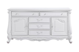 English Elm Latisha Elegant Finish Dresser with Spacious Drawers and Versatile Shelf for Organized Bedrooms White 72.5 L x 24 W x 41.56 H B2726P247632