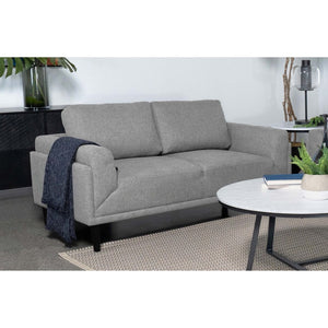 English Elm Andrena Track Arm Loveseat with Pocket Coil Support and Sleek Black Wood Legs B062P358305
