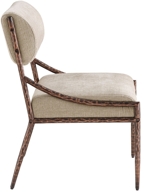 Meridian Furniture Bastille Beige Chenille Upholstered Dining Chair with Bronze Iron Frame 77039Beige-SC