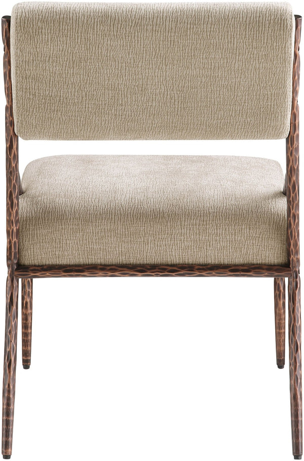 Meridian Furniture Bastille Beige Chenille Upholstered Dining Chair with Bronze Iron Frame 77039Beige-SC