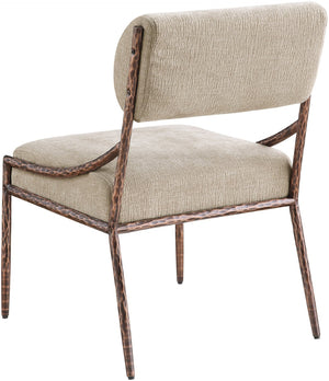 Meridian Furniture Bastille Beige Chenille Upholstered Dining Chair with Bronze Iron Frame 77039Beige-SC