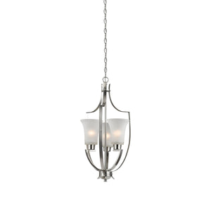 Thomas Lighting Foyer Four-Light Chandelier Oil Rubbed Finish Tulip Shades Entryway Ceiling Fixture Nickel 15'' Wide 3-Light Standard 7703FY/20