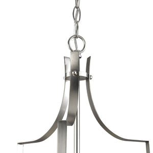 Thomas Lighting Foyer Four-Light Chandelier Oil Rubbed Finish Tulip Shades Entryway Ceiling Fixture Nickel 15'' Wide 3-Light Standard 7703FY/20