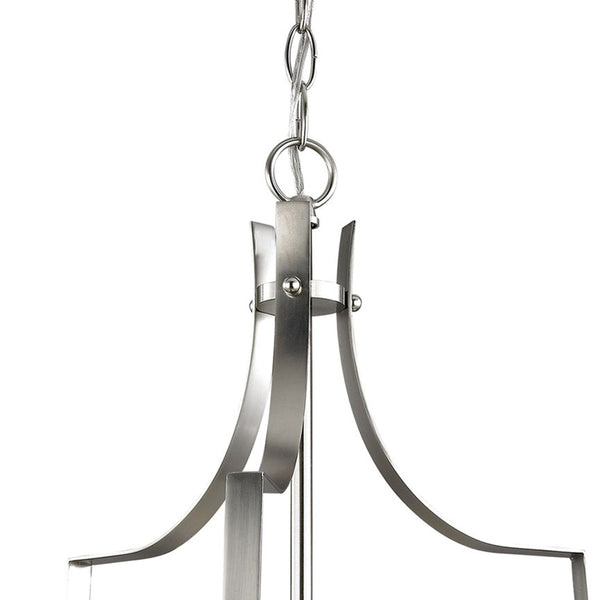 Thomas Lighting Foyer Four-Light Chandelier Oil Rubbed Finish Tulip Shades Entryway Ceiling Fixture Nickel 15'' Wide 3-Light Standard 7703FY/20