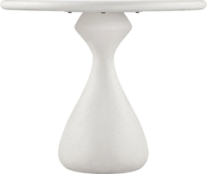 Meridian Furniture Sano Round Concrete Pedestal Dining Table Art Deco Sculptural Base Indoor Outdoor Use Cream 36 inches 77041Cream-DT36