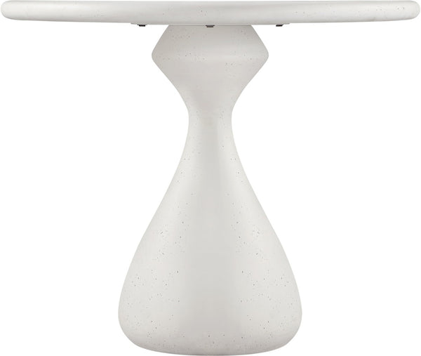 Meridian Furniture Sano Round Concrete Pedestal Dining Table Art Deco Sculptural Base Indoor Outdoor Use Cream 36 inches 77041Cream-DT36