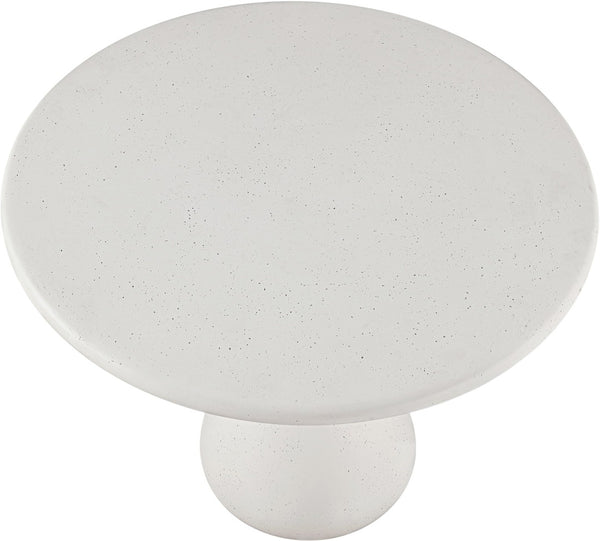 Meridian Furniture Sano Round Concrete Pedestal Dining Table Art Deco Sculptural Base Indoor Outdoor Use Cream 36 inches 77041Cream-DT36