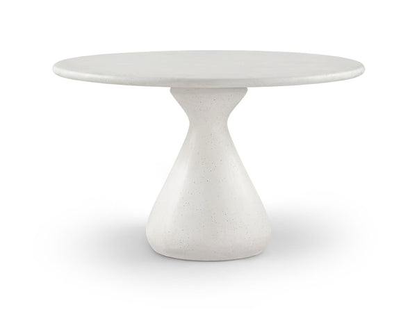 Meridian Furniture Sano Round Concrete Pedestal Dining Table Art Deco Sculptural Base Indoor Outdoor Use Cream 48 inches 77041Cream-DT48