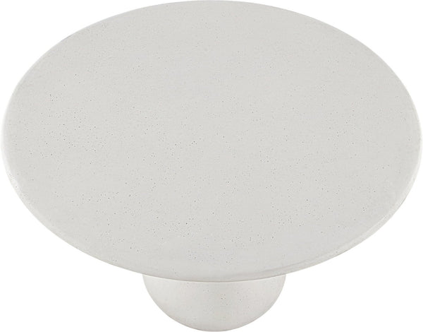 Meridian Furniture Sano Round Concrete Pedestal Dining Table Art Deco Sculptural Base Indoor Outdoor Use Cream 48 inches 77041Cream-DT48