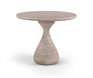 Meridian Furniture Sano Round Concrete Pedestal Dining Table Art Deco Sculptural Base Indoor Outdoor Use Travertine 36 inches 77041Travertine-DT36