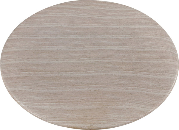 Meridian Furniture Sano Round Concrete Pedestal Dining Table Art Deco Sculptural Base Indoor Outdoor Use Travertine 60 inches 77041Travertine-DT60