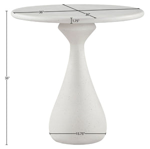 Meridian Furniture Sano Concrete Pedestal Counter Table for Stylish Indoor Outdoor Dining and Entertaining Spaces Cream 77042Cream-T