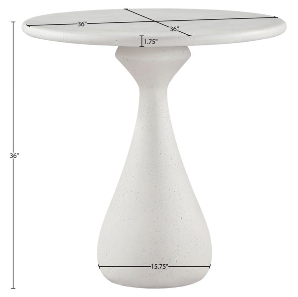 Meridian Furniture Sano Concrete Pedestal Counter Table for Stylish Indoor Outdoor Dining and Entertaining Spaces Cream 77042Cream-T