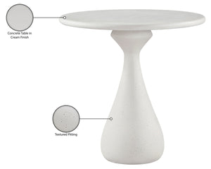 Meridian Furniture Sano Concrete Pedestal Counter Table for Stylish Indoor Outdoor Dining and Entertaining Spaces Cream 77042Cream-T