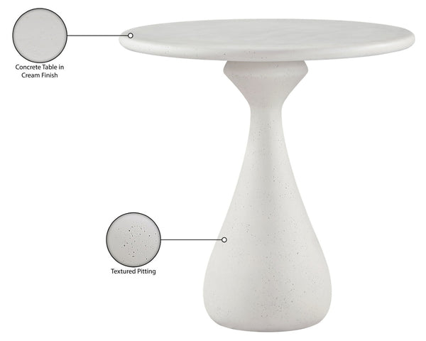 Meridian Furniture Sano Concrete Pedestal Counter Table for Stylish Indoor Outdoor Dining and Entertaining Spaces Cream 77042Cream-T