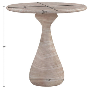 Meridian Furniture Sano Concrete Pedestal Counter Table for Stylish Indoor Outdoor Dining and Entertaining Spaces Travertine 77042Travertine-T