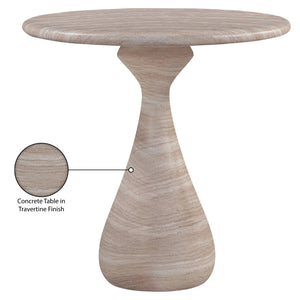 Meridian Furniture Sano Concrete Pedestal Counter Table for Stylish Indoor Outdoor Dining and Entertaining Spaces Travertine 77042Travertine-T