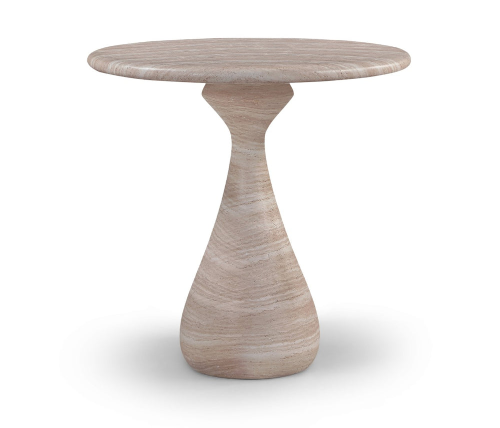 Meridian Furniture Sano Concrete Pedestal Counter Table for Stylish Indoor Outdoor Dining and Entertaining Spaces Travertine 77042Travertine-T