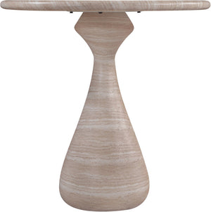 Meridian Furniture Sano Concrete Pedestal Counter Table for Stylish Indoor Outdoor Dining and Entertaining Spaces Travertine 77042Travertine-T