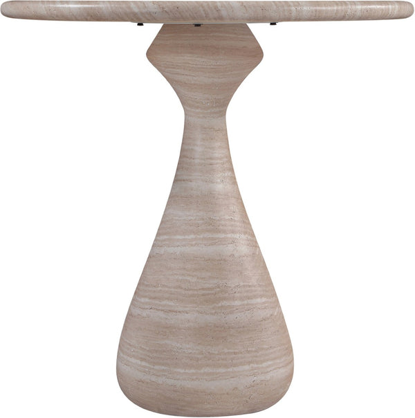 Meridian Furniture Sano Concrete Pedestal Counter Table for Stylish Indoor Outdoor Dining and Entertaining Spaces Travertine 77042Travertine-T