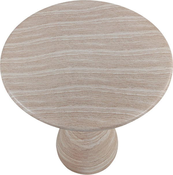 Meridian Furniture Sano Concrete Pedestal Counter Table for Stylish Indoor Outdoor Dining and Entertaining Spaces Travertine 77042Travertine-T