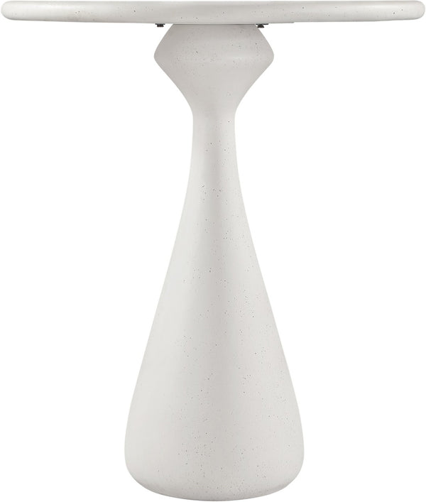 Meridian Furniture Sano Round Concrete Pedestal Bar Table Art Deco Inspired for Indoor Outdoor Entertaining Cream 77043Cream-T