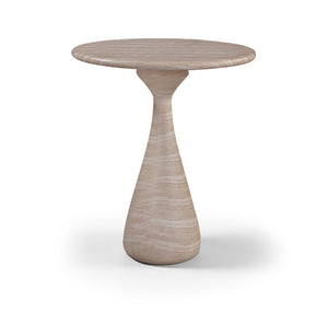 Meridian Furniture Sano Round Concrete Pedestal Bar Table Art Deco Inspired for Indoor Outdoor Entertaining Travertine 77043Travertine-T