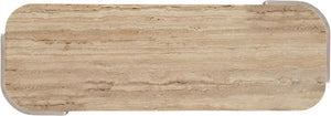 Meridian Furniture Calabria Genuine Marble and Solid Oak Console Table with Natural Veining for Modern Interiors Beige / Cream 77045Cream-ST