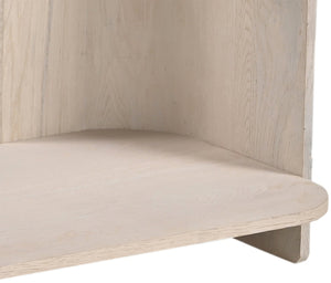 Meridian Furniture Calabria Genuine Marble and Solid Oak Console Table with Natural Veining for Modern Interiors Beige / Cream 77045Cream-ST