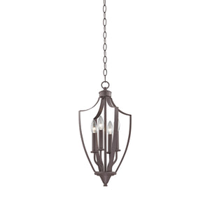 Thomas Lighting Foyer Four-Light Chandelier Oil Rubbed Finish Tulip Shades Entryway Ceiling Fixture Bronze 11'' Wide 4-Light Standard 7704FY/10