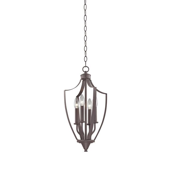 Thomas Lighting Foyer Four-Light Chandelier Oil Rubbed Finish Tulip Shades Entryway Ceiling Fixture Bronze 11'' Wide 4-Light Standard 7704FY/10