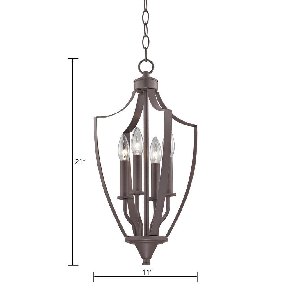 Thomas Lighting Foyer Four-Light Chandelier Oil Rubbed Finish Tulip Shades Entryway Ceiling Fixture Bronze 11'' Wide 4-Light Standard 7704FY/10