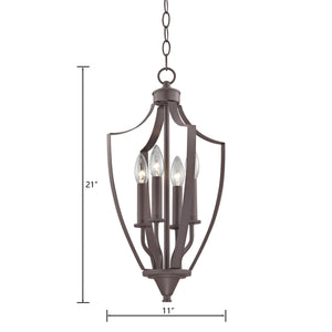 Thomas Lighting Foyer Four-Light Chandelier Oil Rubbed Finish Tulip Shades Entryway Ceiling Fixture Bronze 11'' Wide 4-Light Standard 7704FY/10