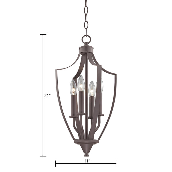 Thomas Lighting Foyer Four-Light Chandelier Oil Rubbed Finish Tulip Shades Entryway Ceiling Fixture Bronze 11'' Wide 4-Light Standard 7704FY/10