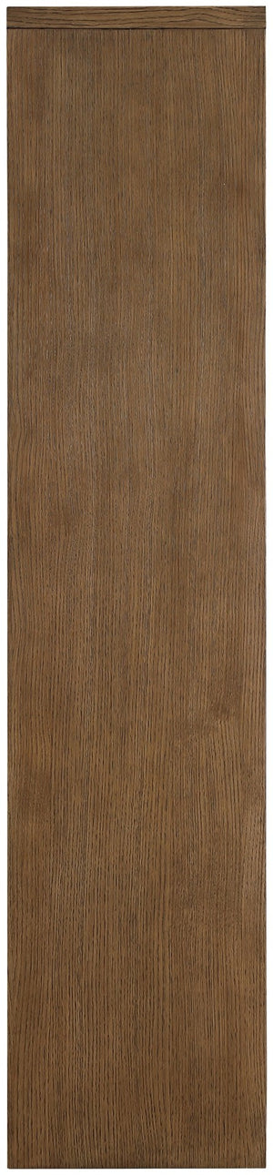 Meridian Furniture Vana Art Deco Tall Cabinet with Cane Front Doors Oak Veneer and Adjustable Interior Shelves Brown 77050Brown