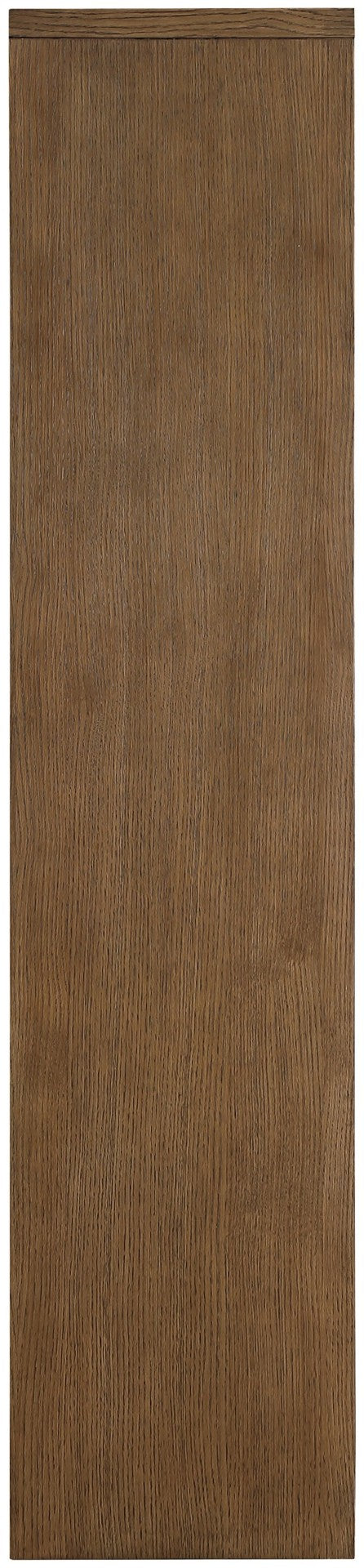 Meridian Furniture Vana Art Deco Tall Cabinet with Cane Front Doors Oak Veneer and Adjustable Interior Shelves Brown 77050Brown